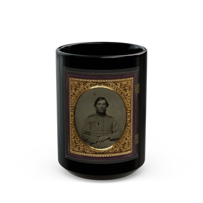 Unidentified Soldier In Confederate Shell Jacket (U.S. Civil War) Black Coffee Mug-15oz-The Sticker Space