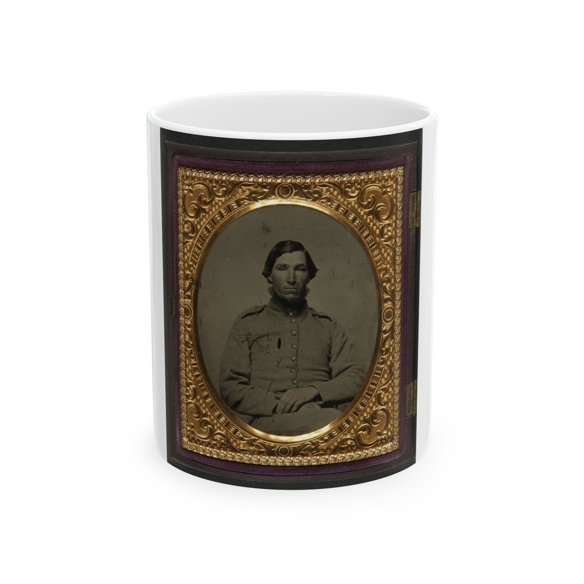 Unidentified Soldier In Confederate Shell Jacket (U.S. Civil War) White Coffee Mug-11oz-The Sticker Space