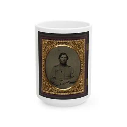 Unidentified Soldier In Confederate Shell Jacket (U.S. Civil War) White Coffee Mug-15oz-The Sticker Space