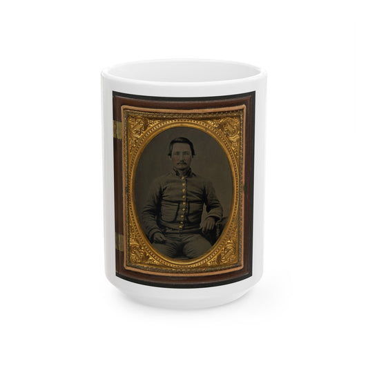 Unidentified Soldier In Confederate Shell Jacket With Fringed Pockets (U.S. Civil War) White Coffee Mug-15oz-The Sticker Space