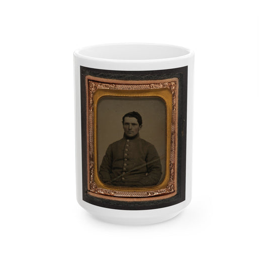 Unidentified Soldier In Confederate Shell Jacket(2) (U.S. Civil War) White Coffee Mug-15oz-The Sticker Space