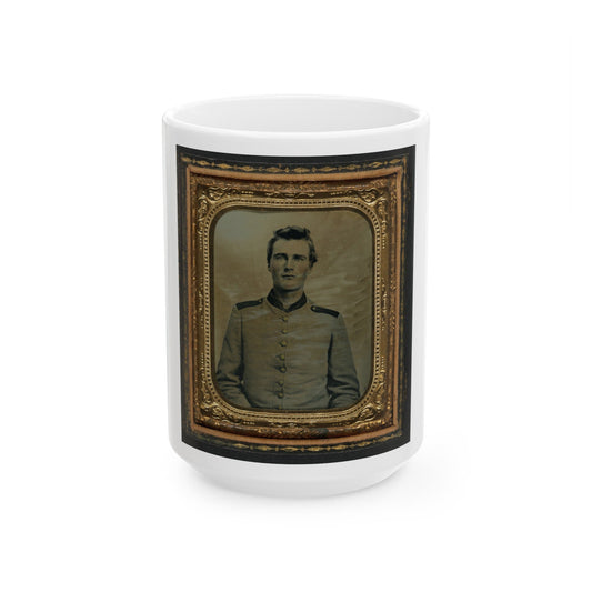 Unidentified Soldier In Confederate Uniform 001 (U.S. Civil War) White Coffee Mug-15oz-The Sticker Space