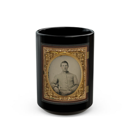 Unidentified Soldier In Confederate Uniform 001(2) (U.S. Civil War) Black Coffee Mug-15oz-The Sticker Space