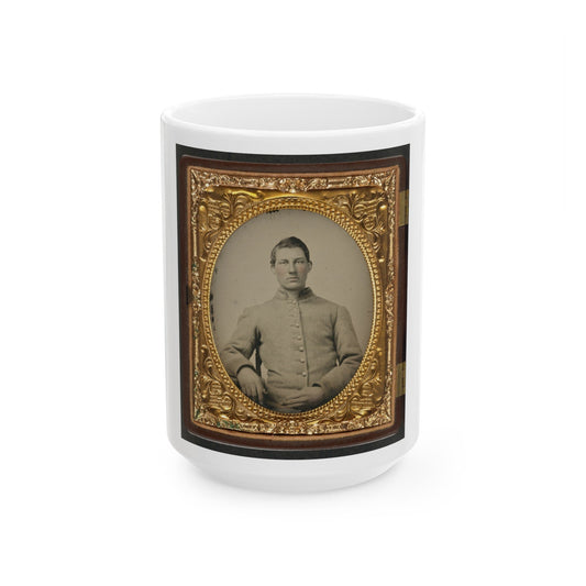 Unidentified Soldier In Confederate Uniform 001(2) (U.S. Civil War) White Coffee Mug-15oz-The Sticker Space