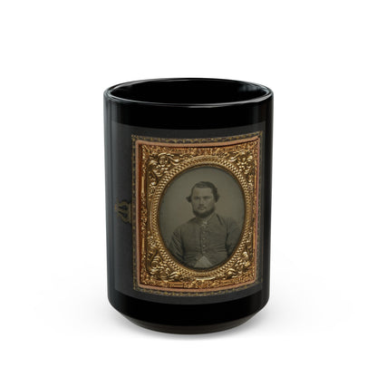 Unidentified Soldier In Confederate Uniform 002 (U.S. Civil War) Black Coffee Mug-15oz-The Sticker Space