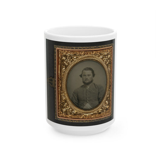 Unidentified Soldier In Confederate Uniform 002 (U.S. Civil War) White Coffee Mug-15oz-The Sticker Space