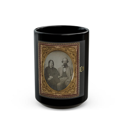 Unidentified Soldier In Confederate Uniform And His Wife, Sarah A. Dasher (U.S. Civil War) Black Coffee Mug-15oz-The Sticker Space