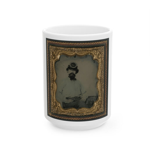 Unidentified Soldier In Confederate Uniform And Lvr Kepi (U.S. Civil War) White Coffee Mug-15oz-The Sticker Space