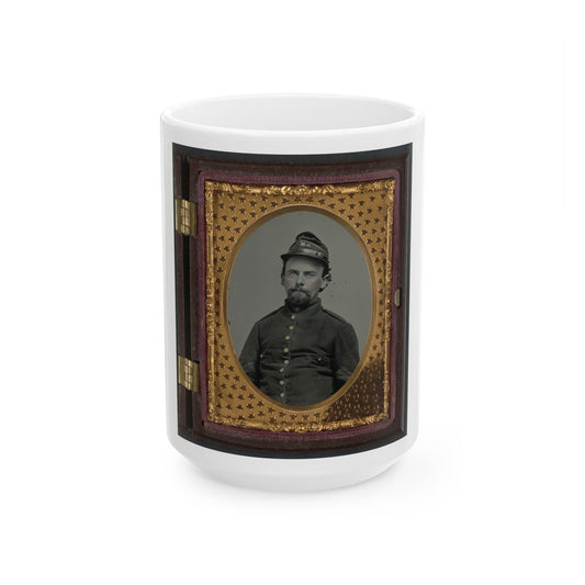 Unidentified Soldier In Confederate Uniform And Richmond Howitzers Artillery Unit Hat (U.S. Civil War) White Coffee Mug-15oz-The Sticker Space