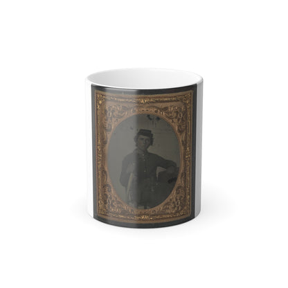 Unidentified Soldier in Confederate Uniform and Snake Belt Buckle With Sword (U.S. Civil War) Color Morphing Mug 11oz-11oz-The Sticker Space