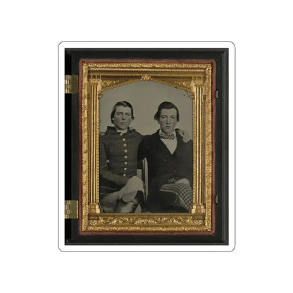 Unidentified Soldier In Confederate Uniform And Unidentified Man, Possibly Brothers (U.S. Civil War) STICKER Vinyl Die-Cut Decal - The Sticker Space