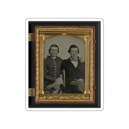 Unidentified Soldier In Confederate Uniform And Unidentified Man, Possibly Brothers (U.S. Civil War) STICKER Vinyl Die-Cut Decal White Die-Cut 5 Inch - The Sticker Space