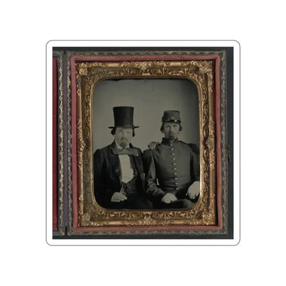 Unidentified Soldier In Confederate Uniform And Unidentified Man, Possibly The Soldier's Father (U.S. Civil War) STICKER Vinyl Die-Cut Decal - The Sticker Space