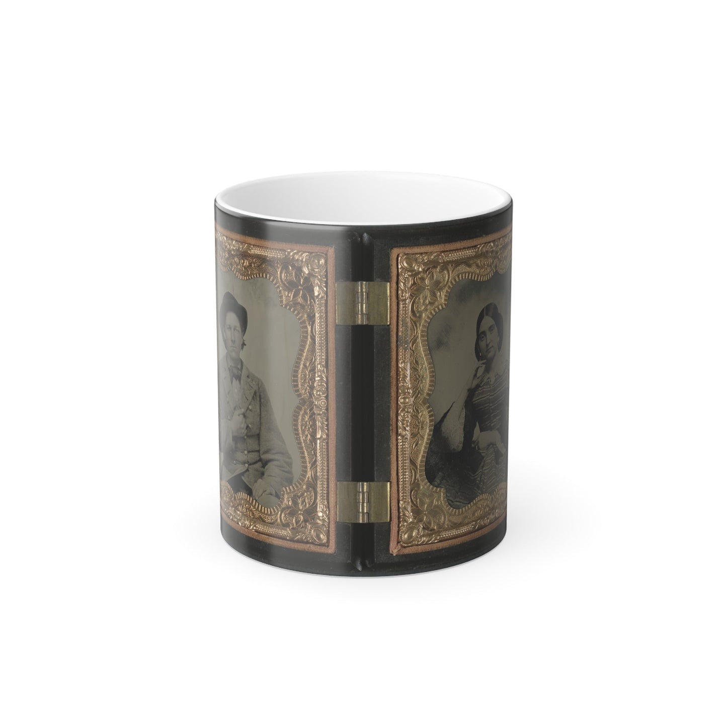 Unidentified Soldier in Confederate Uniform and Unidentified Woman (U.S. Civil War) Color Morphing Mug 11oz-11oz-The Sticker Space