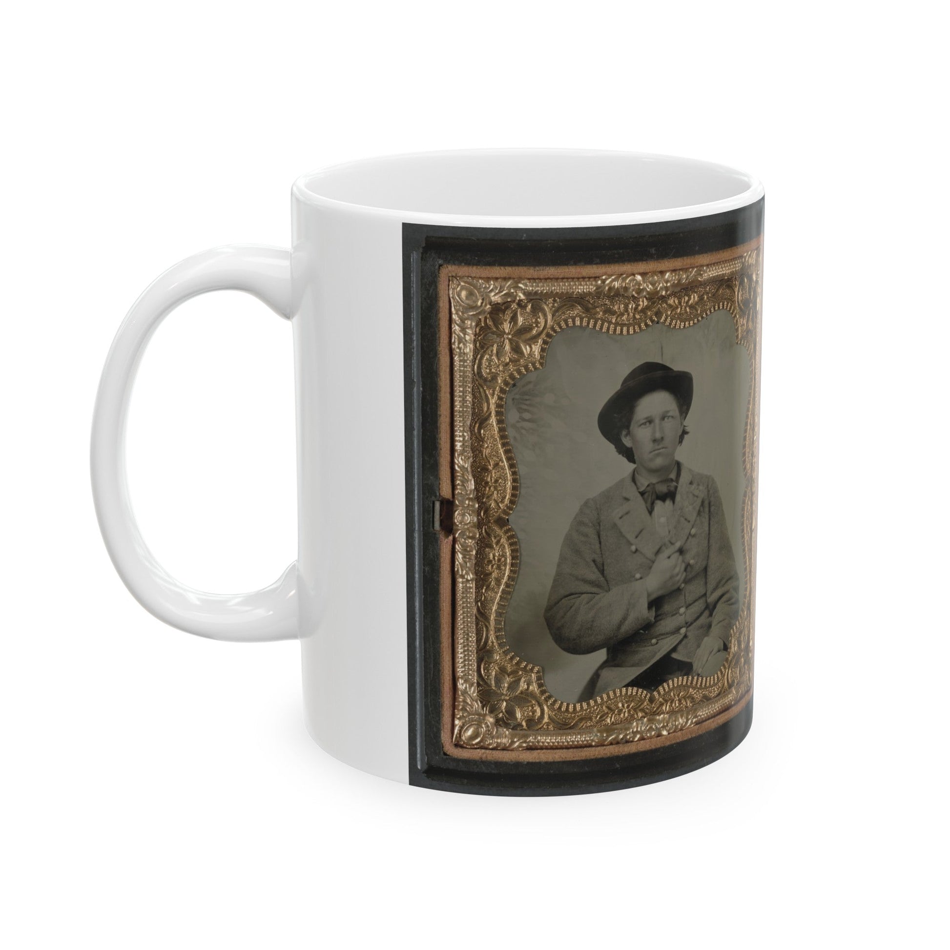 Unidentified Soldier In Confederate Uniform And Unidentified Woman (U.S. Civil War) White Coffee Mug-The Sticker Space