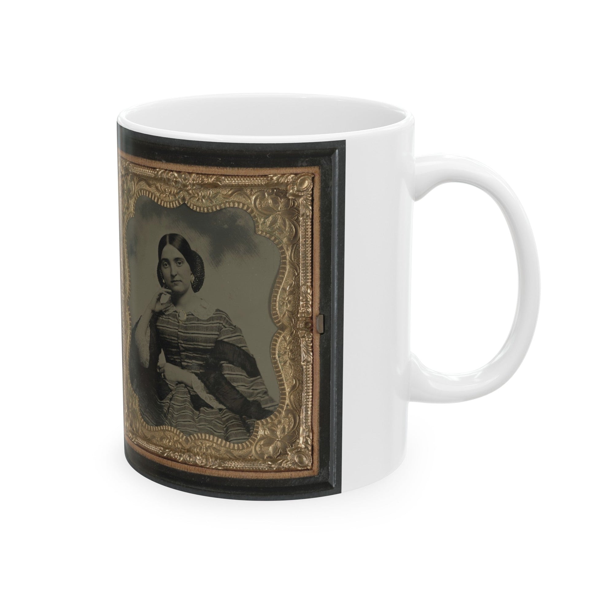 Unidentified Soldier In Confederate Uniform And Unidentified Woman (U.S. Civil War) White Coffee Mug-The Sticker Space