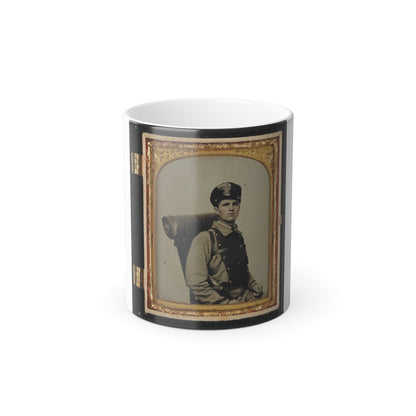 Unidentified Soldier in Confederate Uniform of the 11Th Virginia Regiment With Knapsack and Bedroll (U.S. Civil War) Color Morphing Mug 11oz-11oz-The Sticker Space