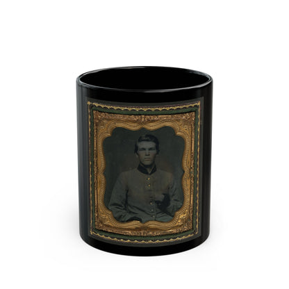 Unidentified Soldier In Confederate Uniform (U.S. Civil War) Black Coffee Mug-11oz-The Sticker Space