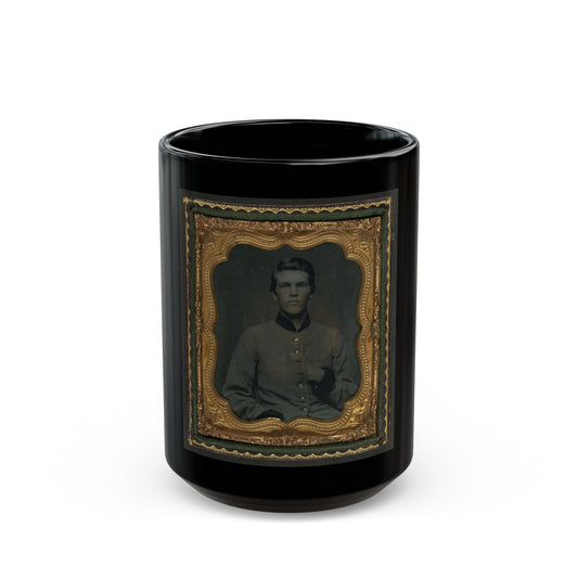 Unidentified Soldier In Confederate Uniform (U.S. Civil War) Black Coffee Mug-15oz-The Sticker Space