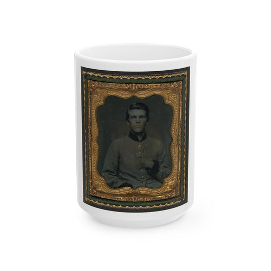 Unidentified Soldier In Confederate Uniform (U.S. Civil War) White Coffee Mug-15oz-The Sticker Space