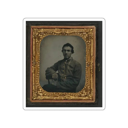 Unidentified Soldier In Confederate Uniform Wearing Chain (U.S. Civil War) STICKER Vinyl Die-Cut Decal White Die-Cut 2 Inch - The Sticker Space