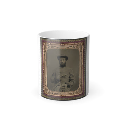 Unidentified Soldier in Confederate Uniform With 11 Derringer Single Shot Pistol (U.S. Civil War) Color Morphing Mug 11oz-11oz-The Sticker Space