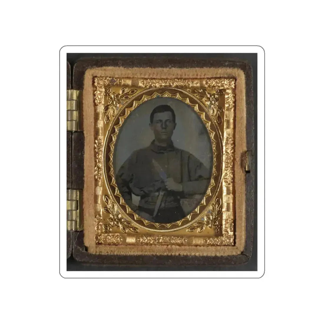 Unidentified Soldier In Confederate Uniform With Bowie Knife (2) (U.S. Civil War) STICKER Vinyl Die-Cut Decal - The Sticker Space