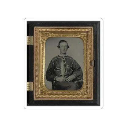 Unidentified Soldier In Confederate Uniform With Bowie Knife(2) (U.S. Civil War) STICKER Vinyl Die-Cut Decal White Die-Cut 2 Inch - The Sticker Space