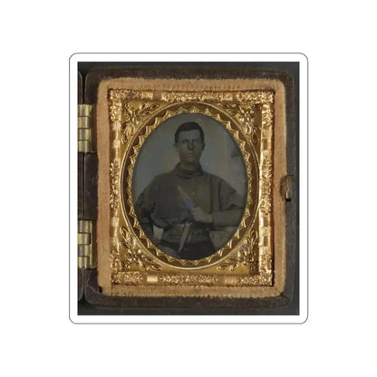 Unidentified Soldier In Confederate Uniform With Bowie Knife (2) (U.S. Civil War) STICKER Vinyl Die-Cut Decal White Die-Cut 2 Inch - The Sticker Space