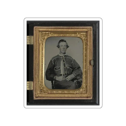 Unidentified Soldier In Confederate Uniform With Bowie Knife(2) (U.S. Civil War) STICKER Vinyl Die-Cut Decal White Die-Cut 3 Inch - The Sticker Space