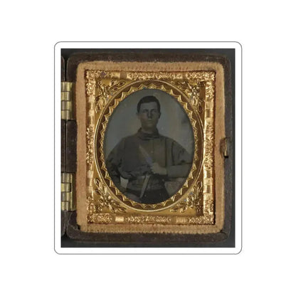 Unidentified Soldier In Confederate Uniform With Bowie Knife (2) (U.S. Civil War) STICKER Vinyl Die-Cut Decal White Die-Cut 3 Inch - The Sticker Space