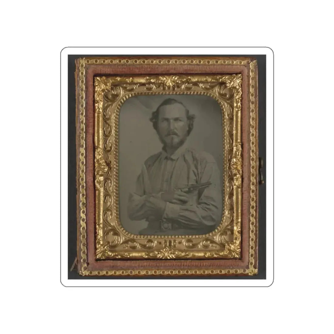 Unidentified Soldier In Confederate Uniform With Bowie Knife And Revolver (U.S. Civil War) STICKER Vinyl Die-Cut Decal - The Sticker Space