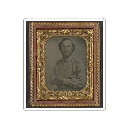 Unidentified Soldier In Confederate Uniform With Bowie Knife And Revolver (U.S. Civil War) STICKER Vinyl Die-Cut Decal White Die-Cut 3 Inch - The Sticker Space