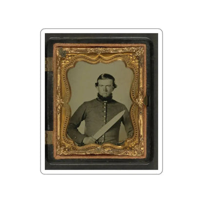 Unidentified Soldier In Confederate Uniform With Bowie Knife (U.S. Civil War) STICKER Vinyl Die-Cut Decal White Die-Cut 3 Inch - The Sticker Space