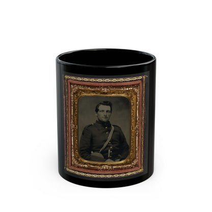 Unidentified Soldier In Confederate Uniform With Canteen And Knife (U.S. Civil War) Black Coffee Mug-11oz-The Sticker Space