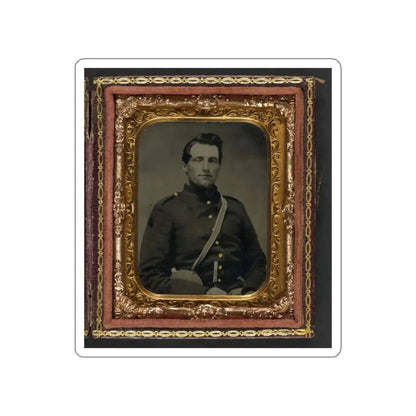 Unidentified Soldier In Confederate Uniform With Canteen And Knife (U.S. Civil War) STICKER Vinyl Die-Cut Decal - The Sticker Space