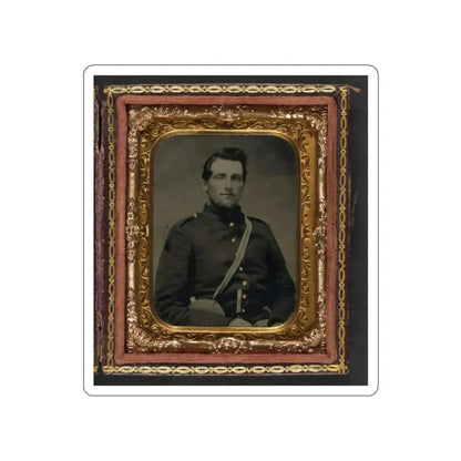 Unidentified Soldier In Confederate Uniform With Canteen And Knife (U.S. Civil War) STICKER Vinyl Die-Cut Decal White Die-Cut 2 Inch - The Sticker Space