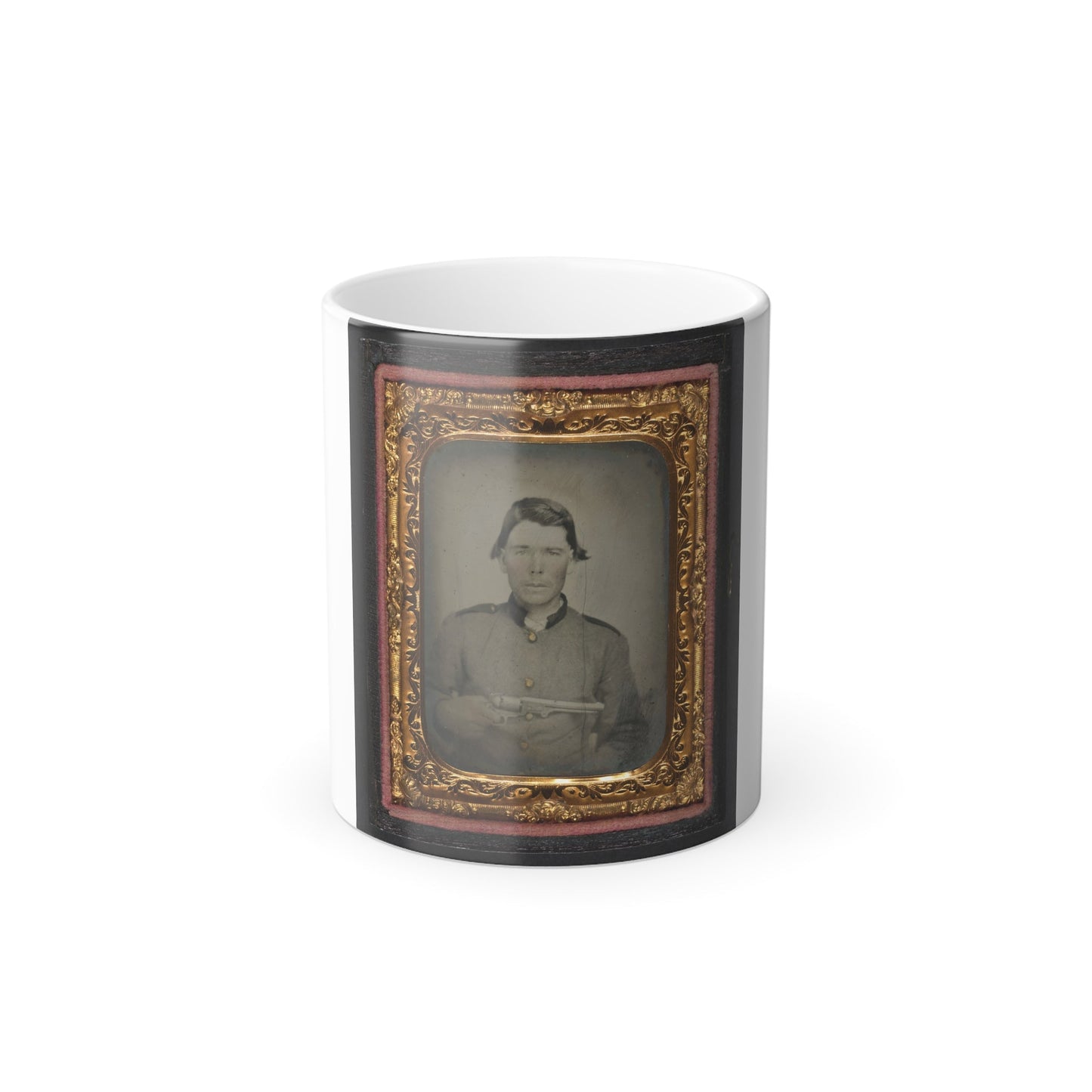 Unidentified Soldier in Confederate Uniform With Colt Revolver (U.S. Civil War) Color Morphing Mug 11oz-11oz-The Sticker Space