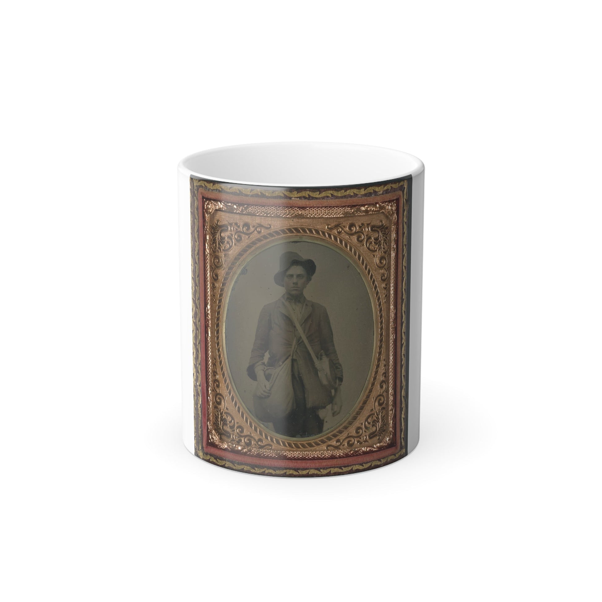 Unidentified Soldier in Confederate Uniform With Gardner Patent Canteen and Haversack (U.S. Civil War) Color Morphing Mug 11oz-11oz-The Sticker Space