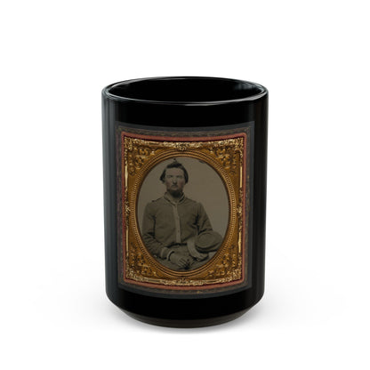 Unidentified Soldier In Confederate Uniform With Kepi (U.S. Civil War) Black Coffee Mug-15oz-The Sticker Space