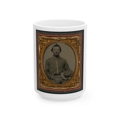 Unidentified Soldier In Confederate Uniform With Kepi (U.S. Civil War) White Coffee Mug-15oz-The Sticker Space