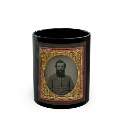 Unidentified Soldier In Confederate Uniform(2) (U.S. Civil War) Black Coffee Mug-11oz-The Sticker Space