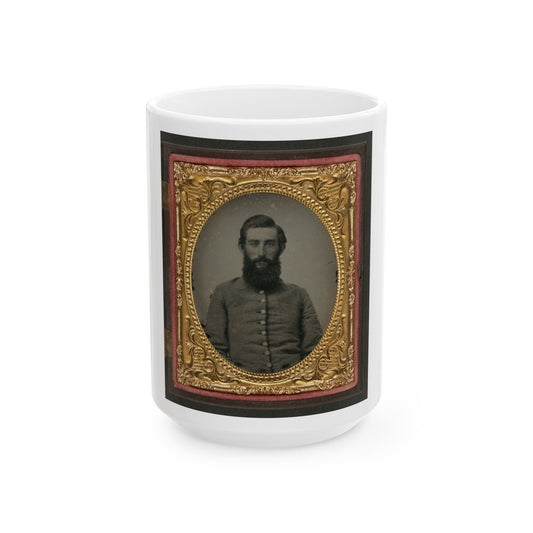 Unidentified Soldier In Confederate Uniform(2) (U.S. Civil War) White Coffee Mug-15oz-The Sticker Space