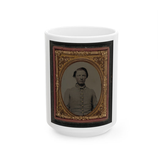 Unidentified Soldier In Confederate Uniform(3) (U.S. Civil War) White Coffee Mug-15oz-The Sticker Space