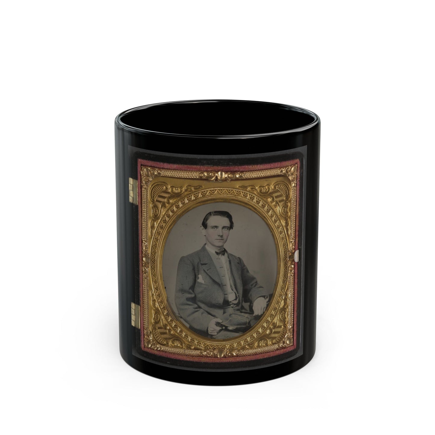 Unidentified Soldier In Confederate Uniform(5) (U.S. Civil War) Black Coffee Mug-11oz-The Sticker Space