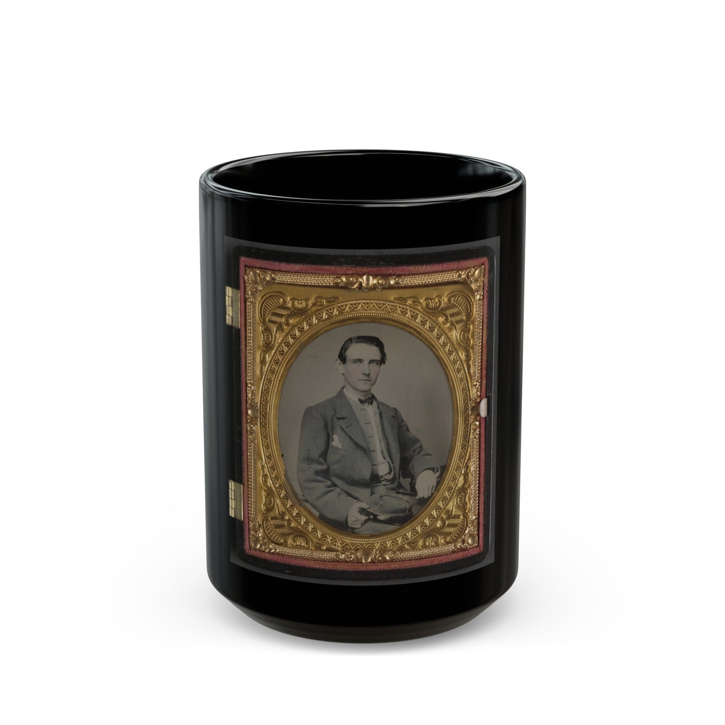 Unidentified Soldier In Confederate Uniform(5) (U.S. Civil War) Black Coffee Mug-15oz-The Sticker Space