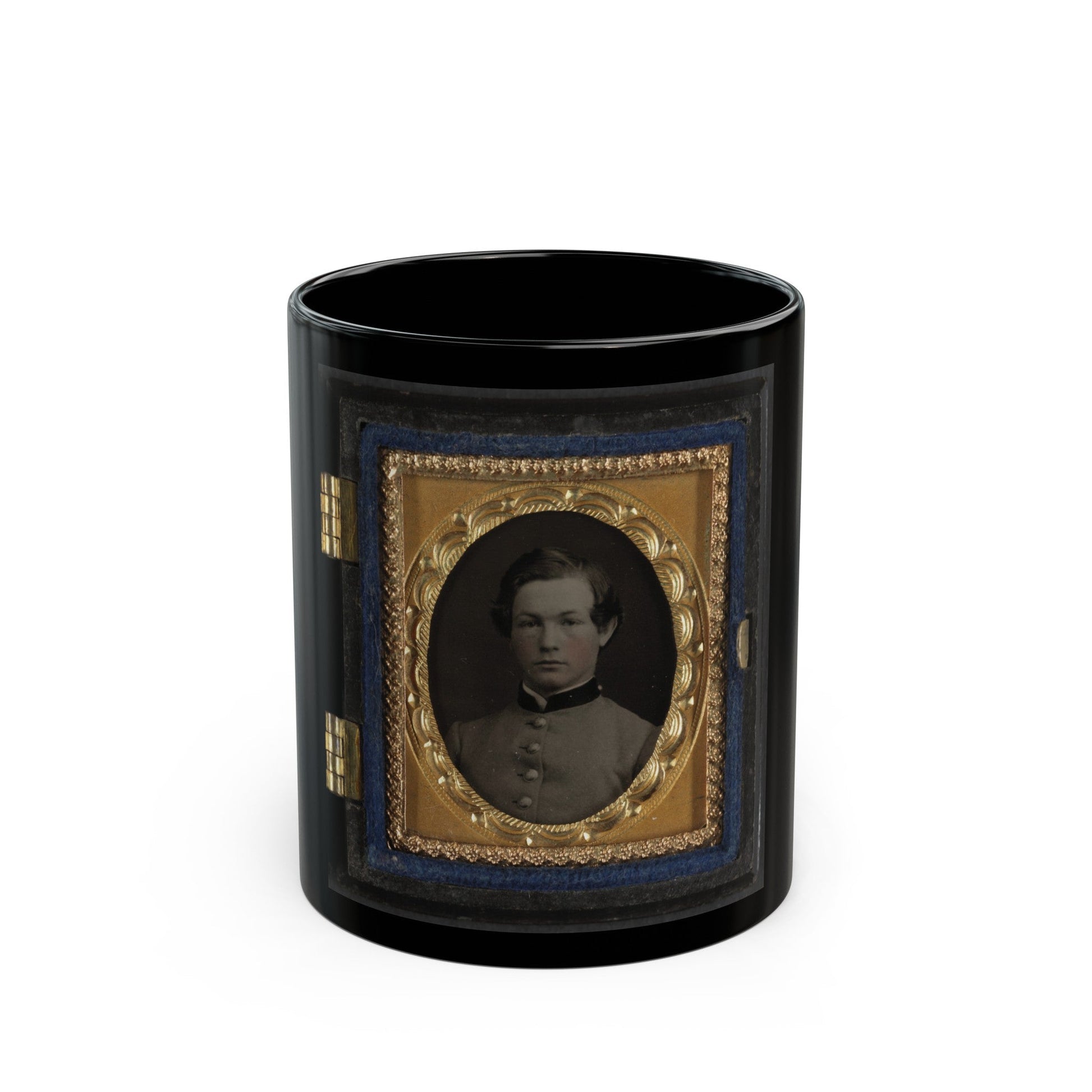 Unidentified Soldier In Confederate Uniform(6) (U.S. Civil War) Black Coffee Mug-11oz-The Sticker Space