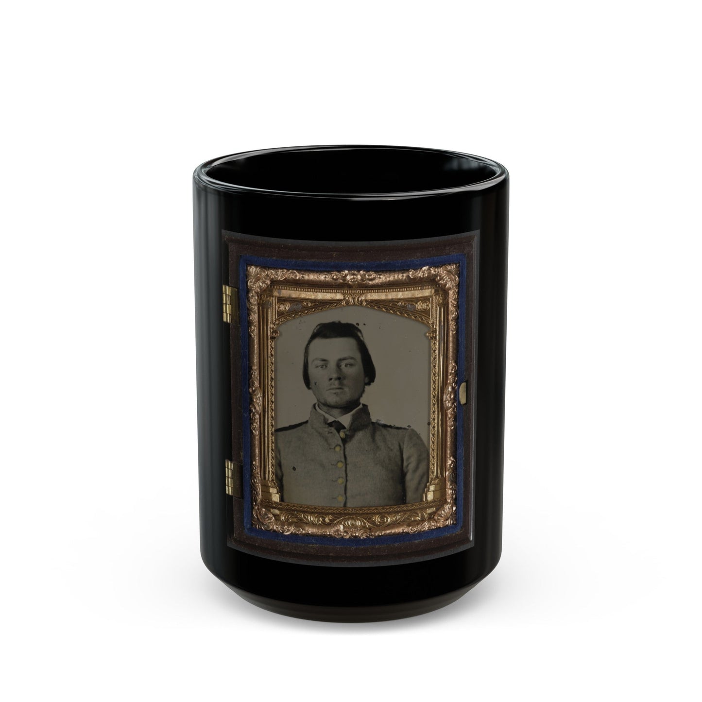 Unidentified Soldier In Confederate Uniform(7) (U.S. Civil War) Black Coffee Mug-15oz-The Sticker Space