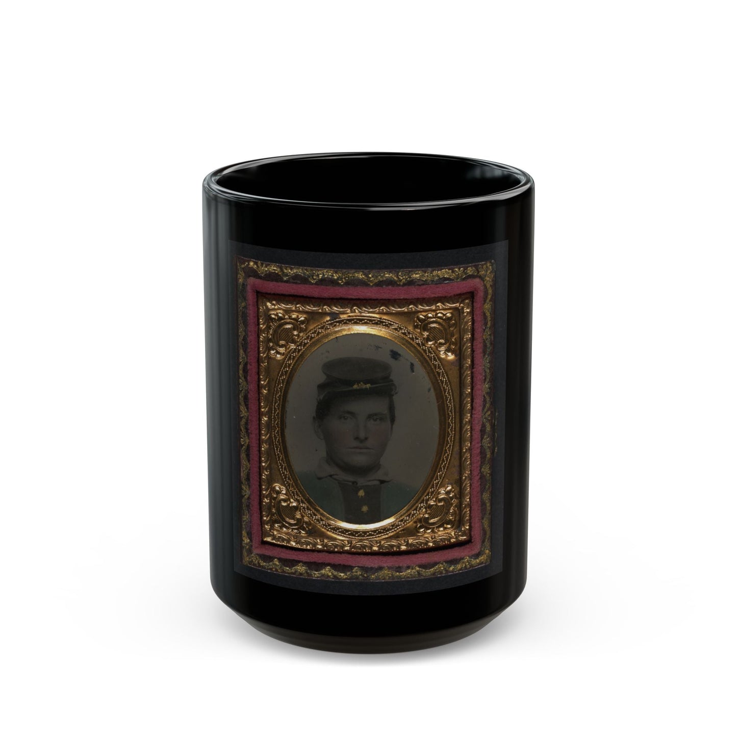 Unidentified Soldier In Forage Cap (U.S. Civil War) Black Coffee Mug