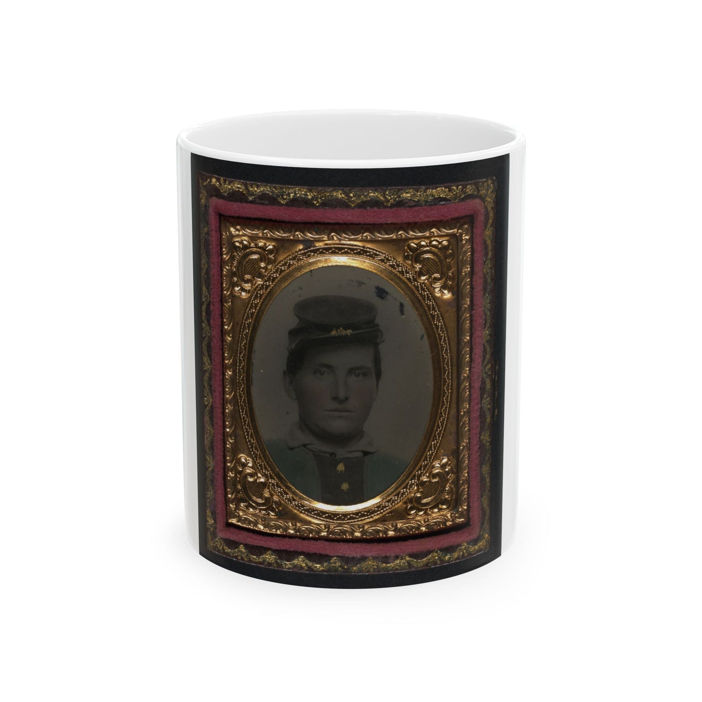 Unidentified Soldier In Forage Cap (U.S. Civil War) White Coffee Mug